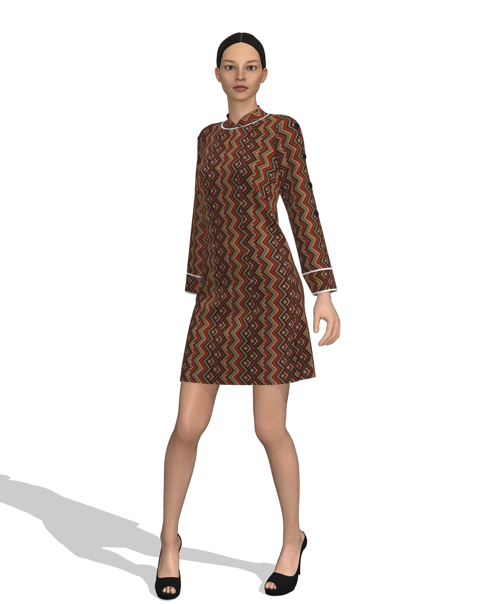 KDscion-p57-full sleeve A-line dress
